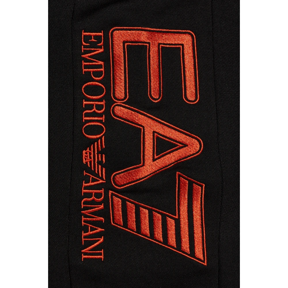 Emporio Armani EA7 Sweatpants met geborduurd logo Black Heren
