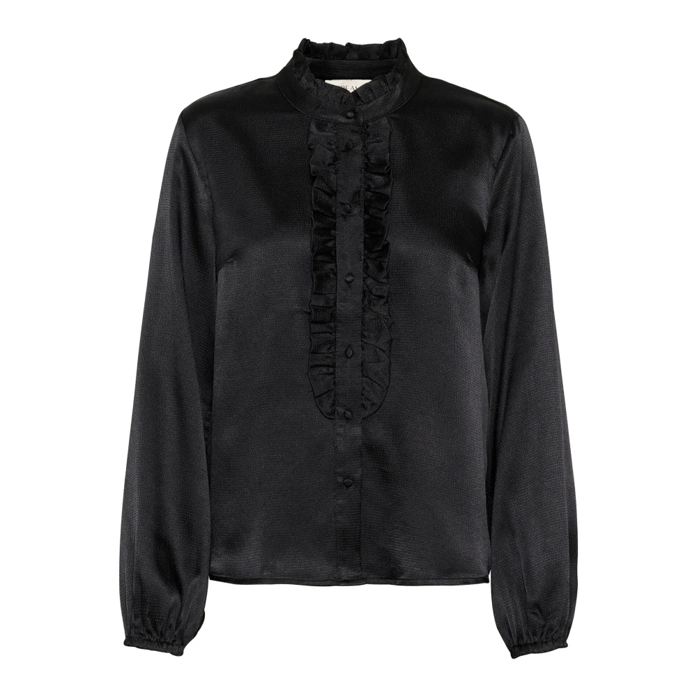 Cream Blouse met ruchedetail Black Dames