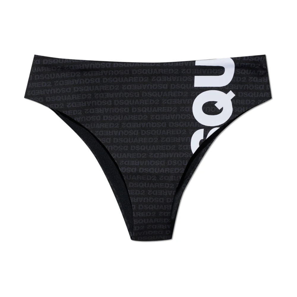 Dsquared2 Damen Schwarz Logo Bikini Brief