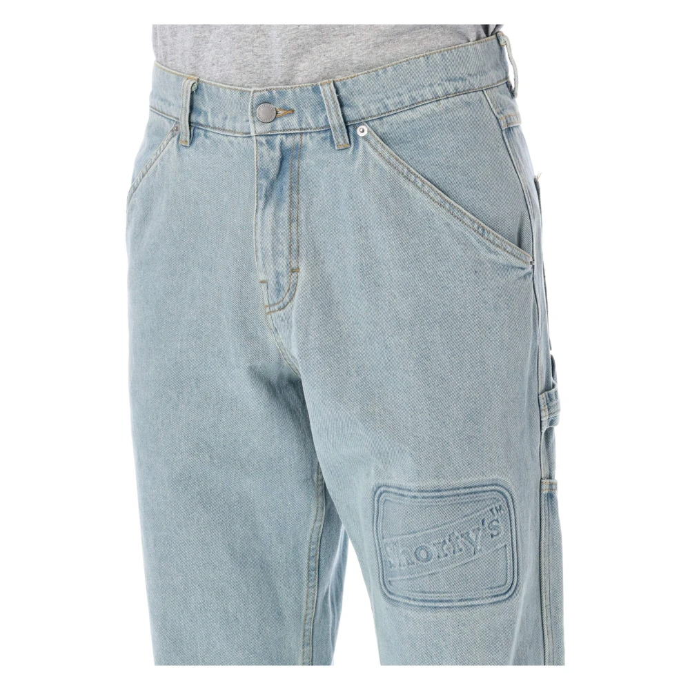 Pleasures Carpenter Jeans met Box Logo Blue Heren