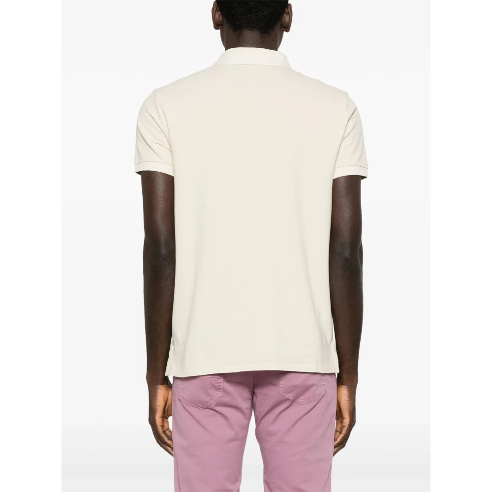 Polo Ralph Lauren Aangepaste Slim Fit Katoenen Polo Beige Heren
