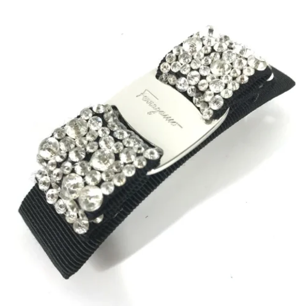 Salvatore Ferragamo Pre-owned Fabric hair-accessories Black Dames