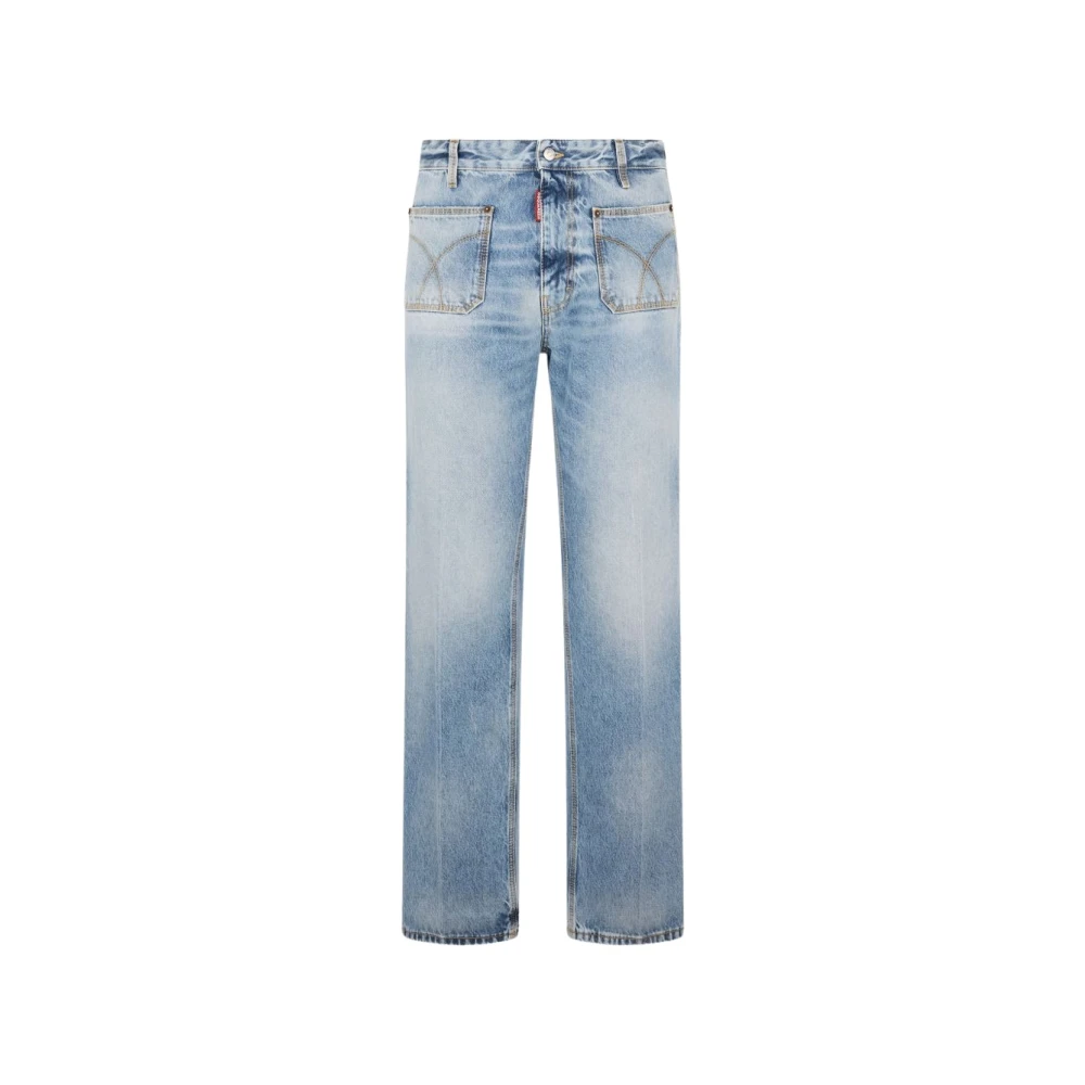 Dsquared2 London Bro Jeans - Male - Straight Fit Jeans - Blue - Xl - Jeans