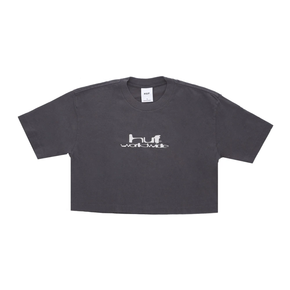 HUF Gun Metal Crop Tee Soft Fit Gray Dames