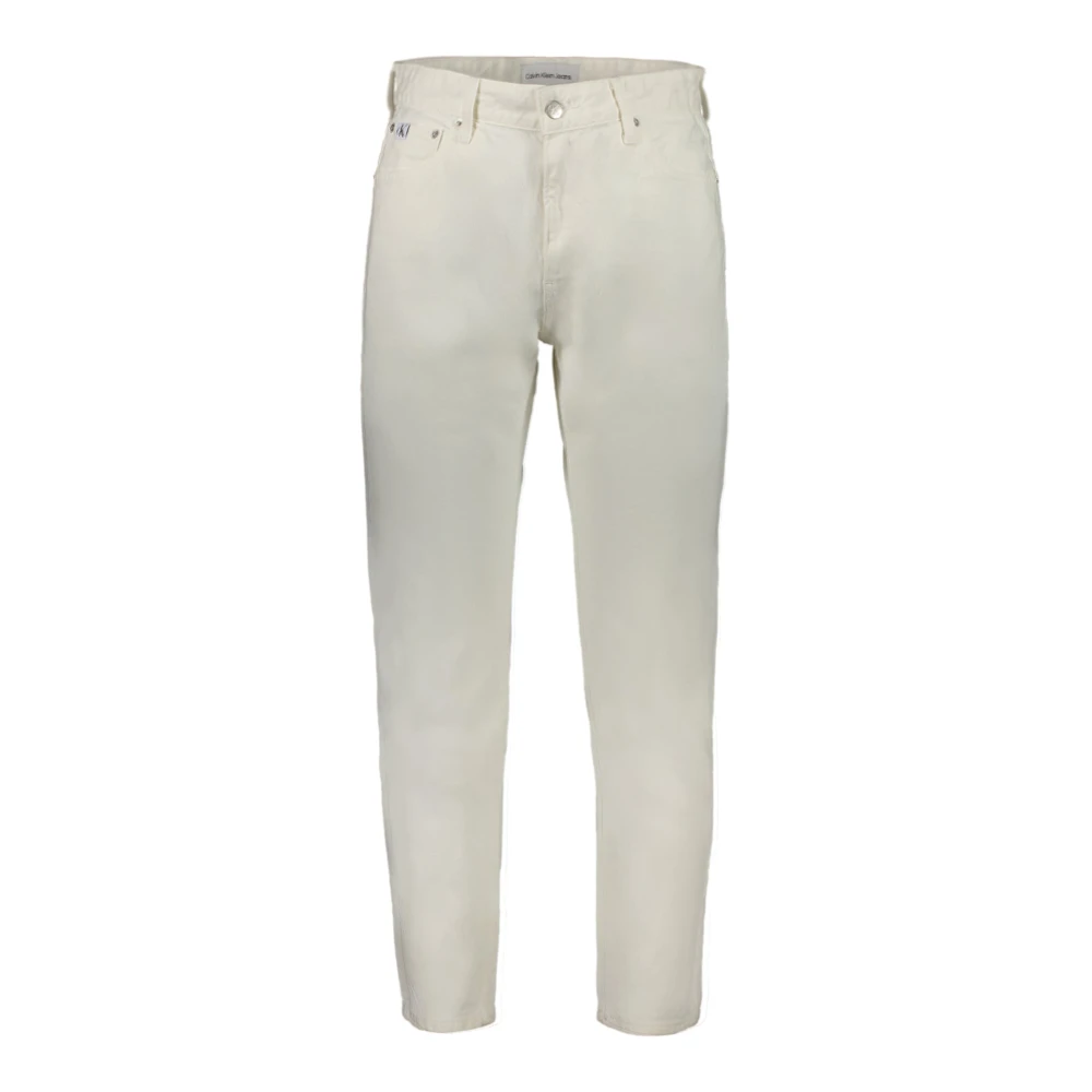 Calvin Klein Witte Katoenen Dad Jeans 5-Pocket Ontwerp White Heren