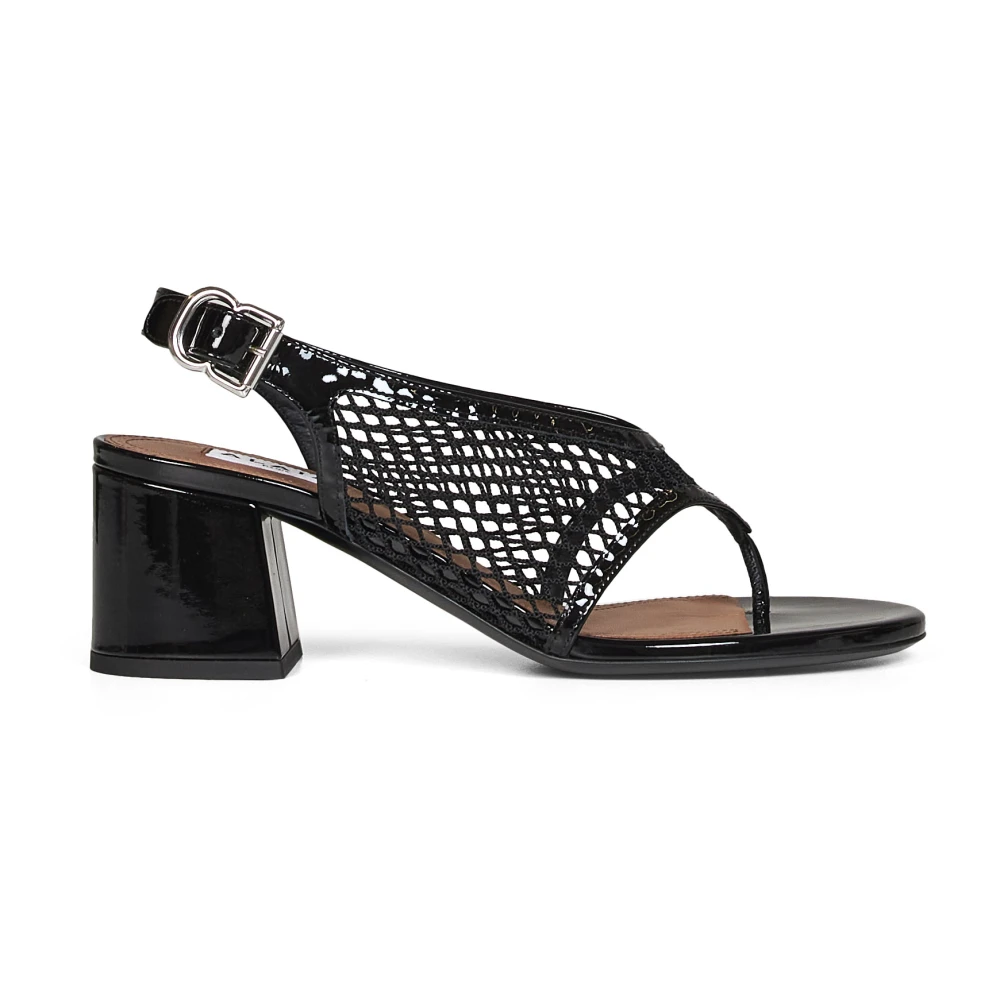 Alaïa Black Fishnet Heel Sandals - Female - High Heel Sandals - 8 Uk - Shoes