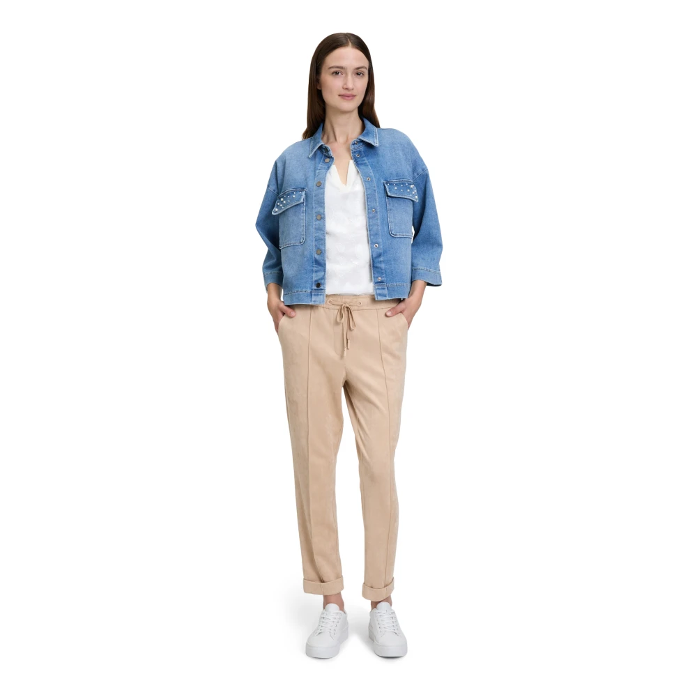 Betty & Co Broek met plooien Beige Dames