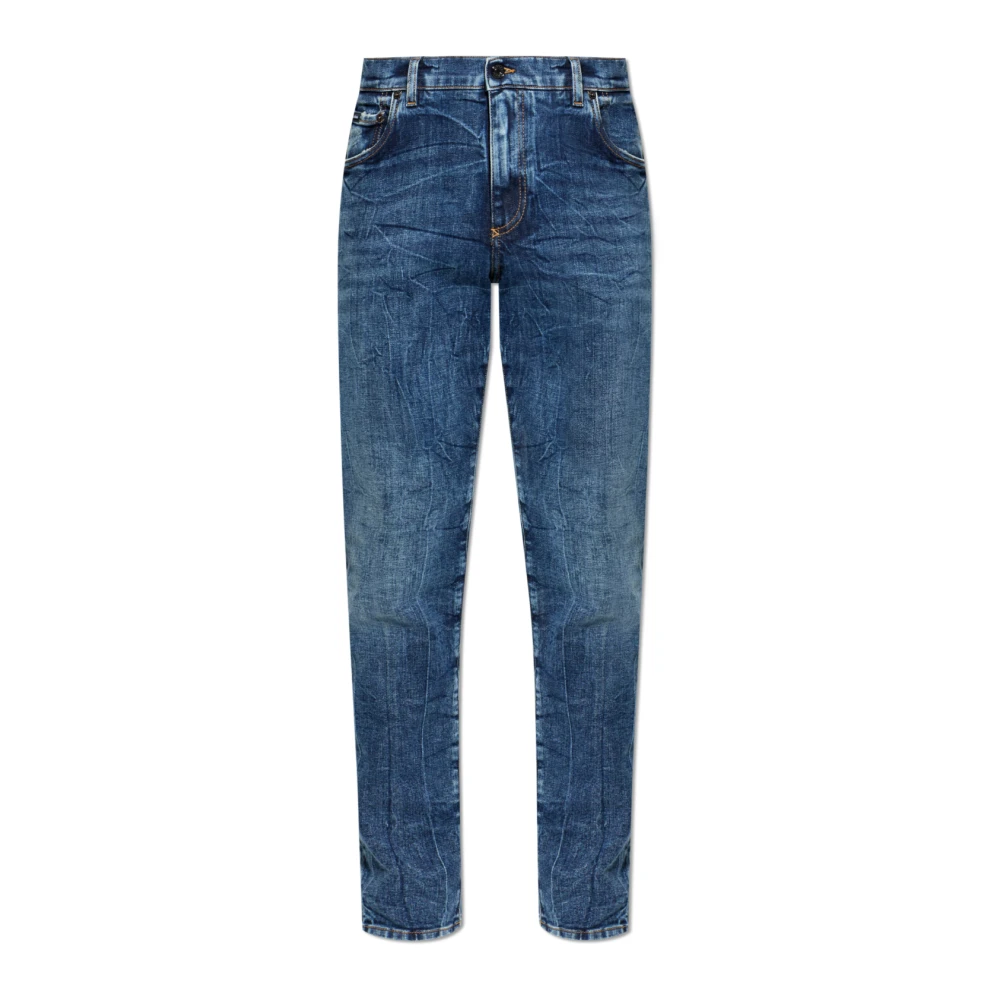 Dolce & Gabbana Mannelijk Blauw Jeans Heren, 2XL, Katoen, Slim-Fit Jeans