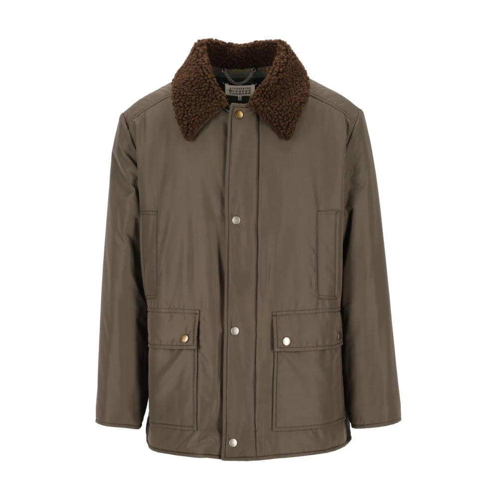 Maison Margiela , Winter Jackets, Male, Green, M, Shearling Collar Parka - Image 3