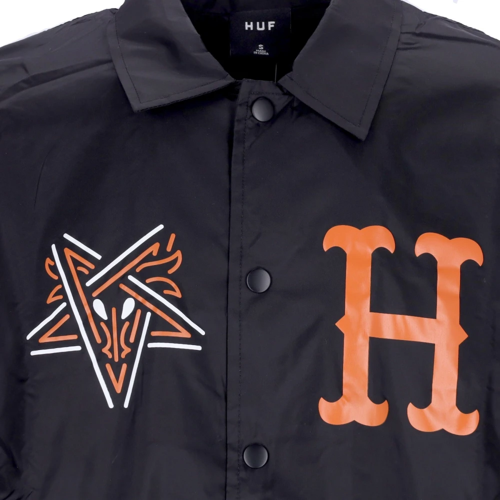 HUF Waterafstotende Coachjas Zwart Black Heren