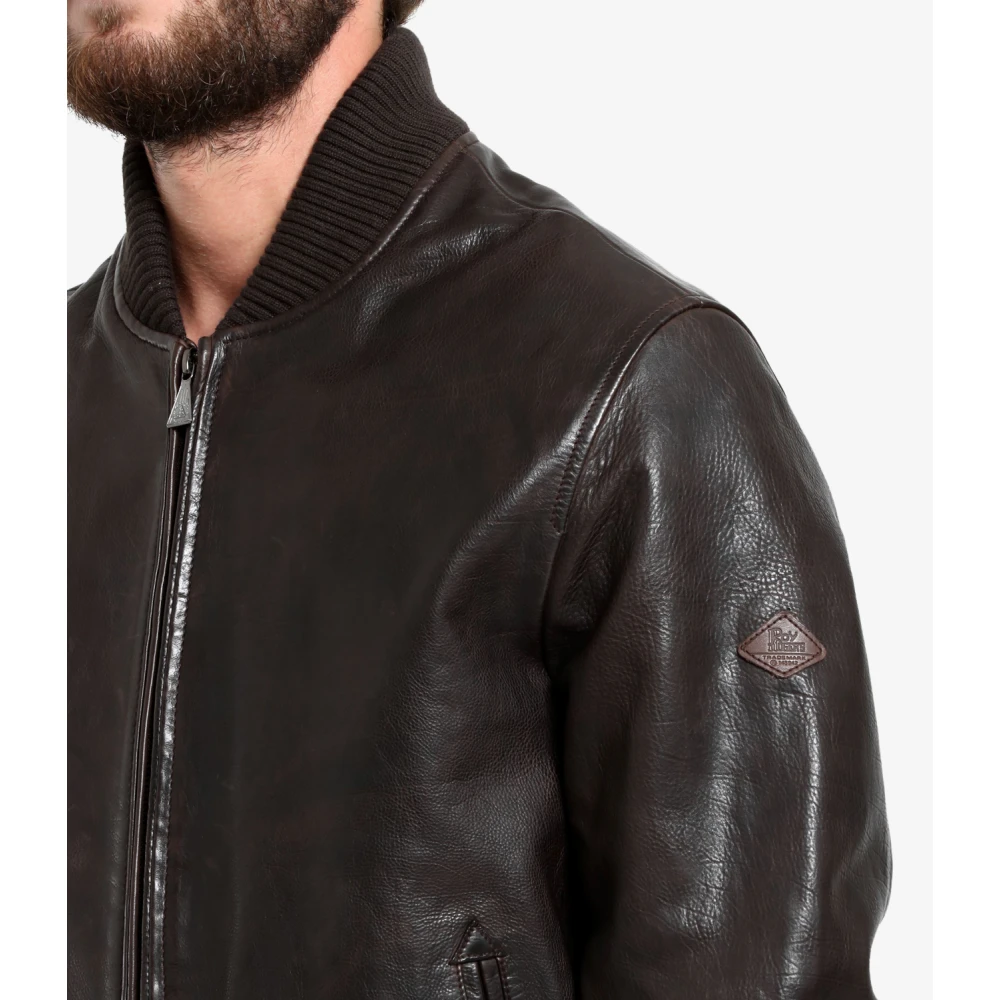 Roy Roger's Donkerbruine leren jas Vintage stijl Brown Heren