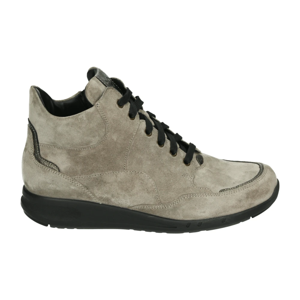 Durea Sportieve Mid-Top Grijze Suède Sneakers Dames Schoenen Grijs