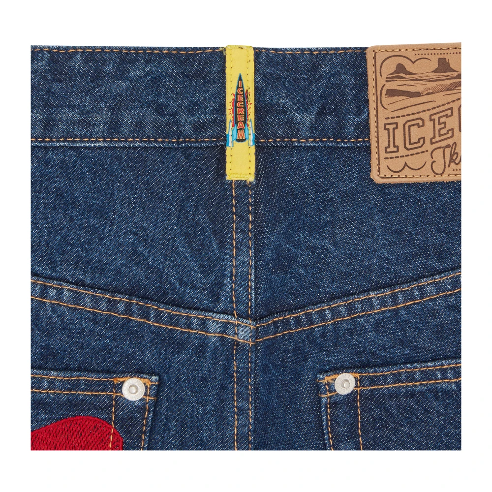 Icecream Rende Puppy Denim Shorts Blue Heren