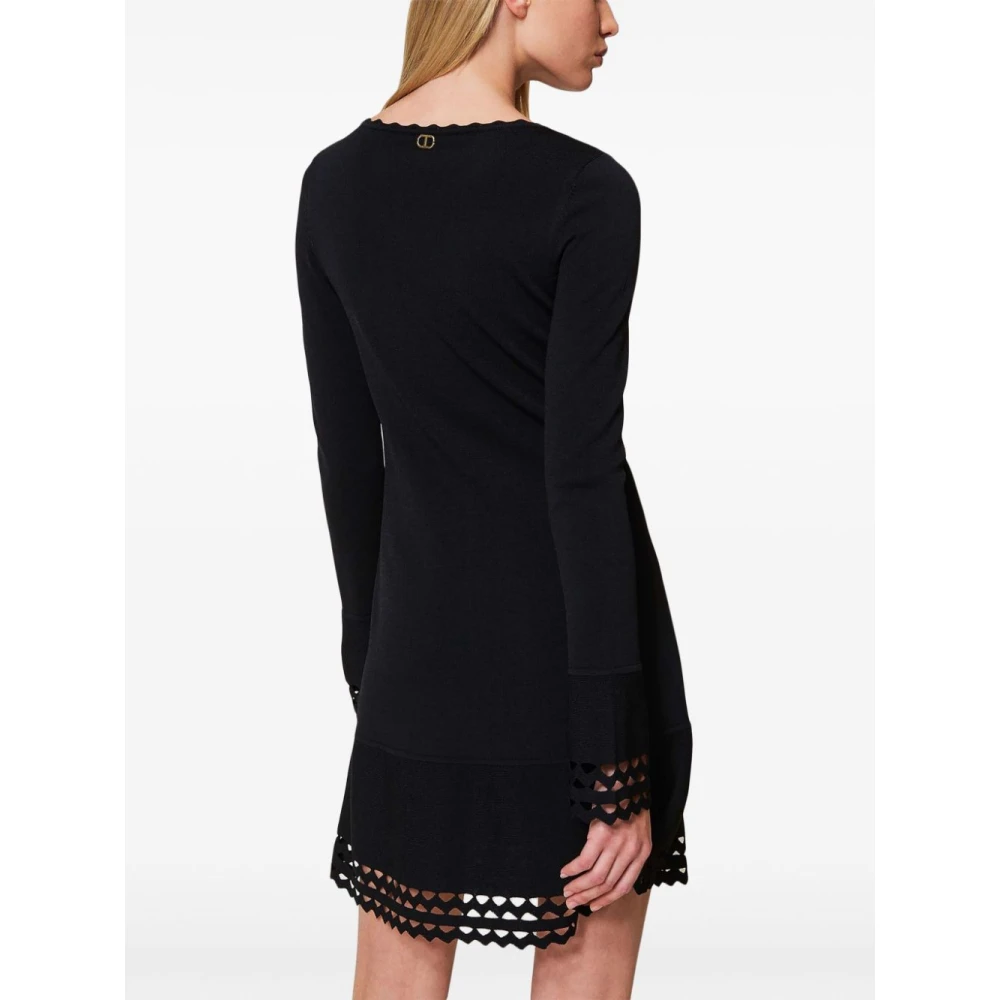 Twinset Zwarte Elegante Jurk Black Dames
