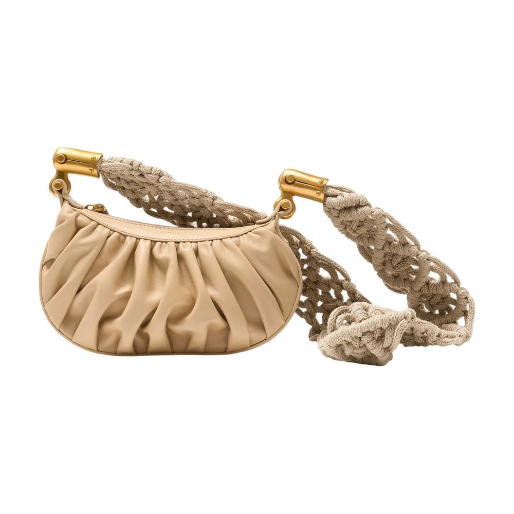 Balmain Beige Ebène Mini Crossbody - Female - Cross Body Bags - One Size - Bags