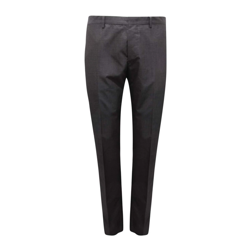 Mauro Grifoni Black Slim-Fit Trousers, Male, Xl, Wool Blend Trousers