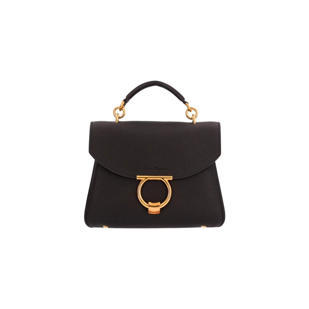 Ferragamo Women's Black Handbags, One Size, Gancini Ornament Handbag