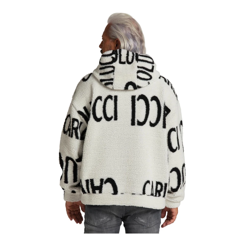 carlo colucci Teddyfell Hoodie met Loose Fit White Heren