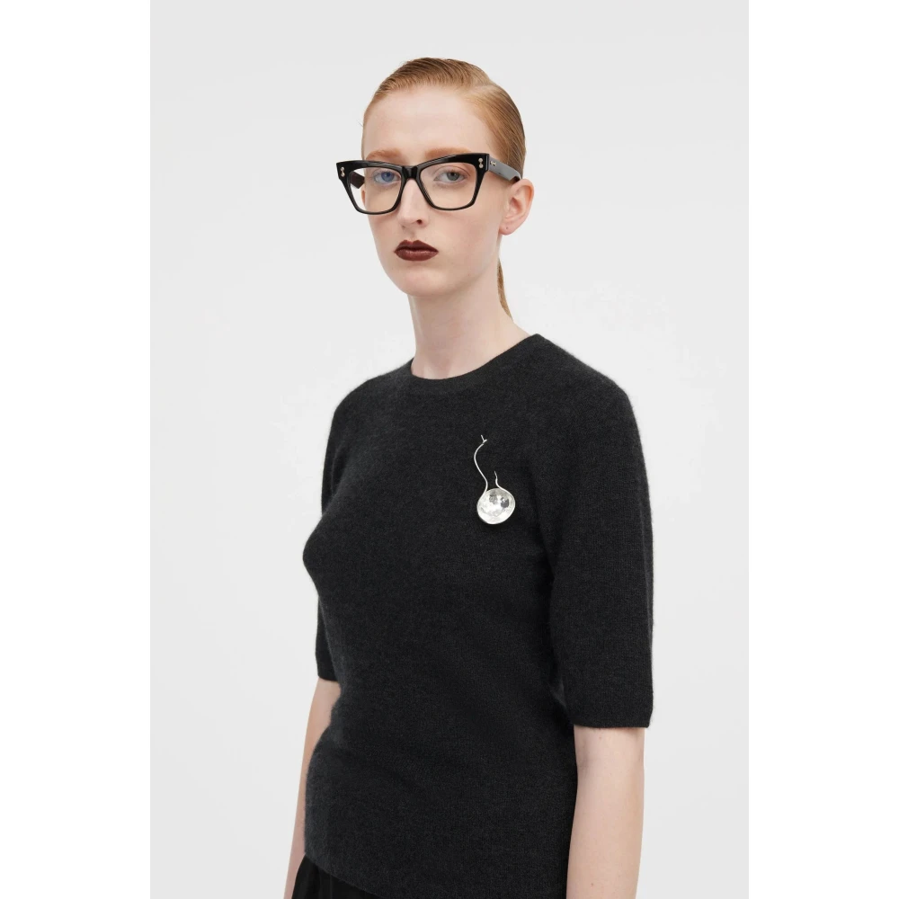 Mark Kenly Domino Tan Kasjmier Zwart Blouse met Ribboorden Black Dames