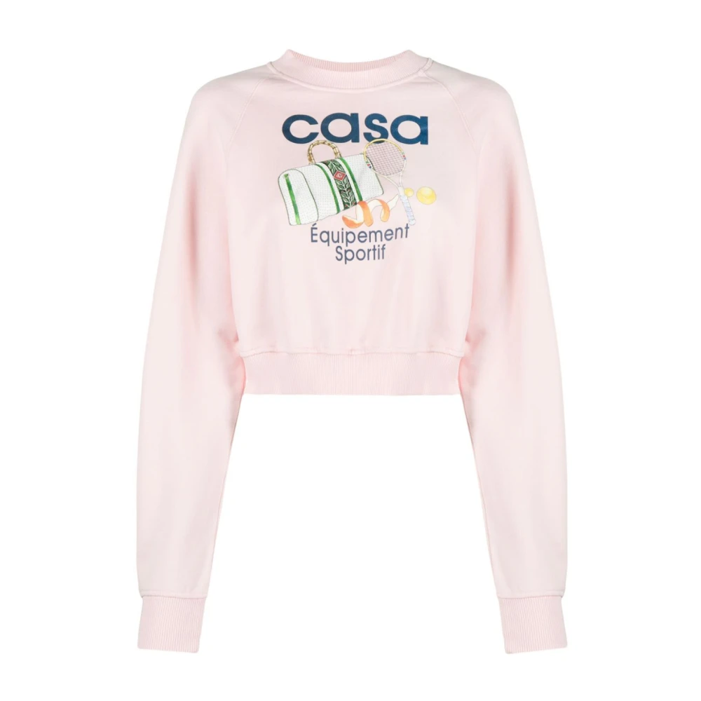 Casablanca Gedrukte Crop Sweater Pink Dames