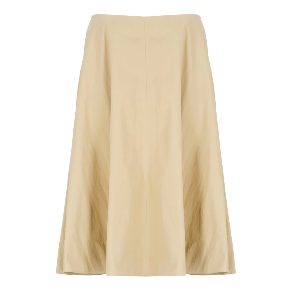 Khaite Beige Katoenen Rok met Zijzakken Beige Dames