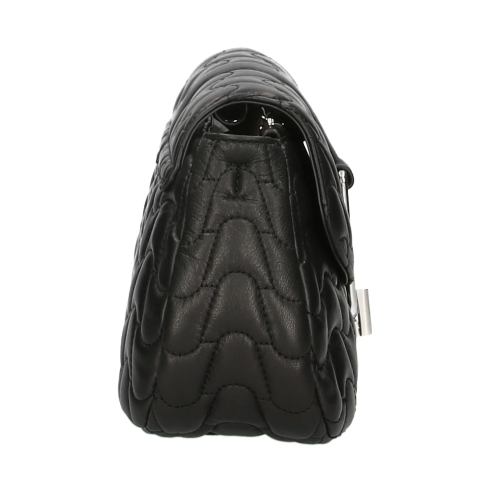 Coccinelle Zwarte leren handtas met schouderband Black Dames