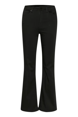 Svarta Flare Jeans Hög Midja