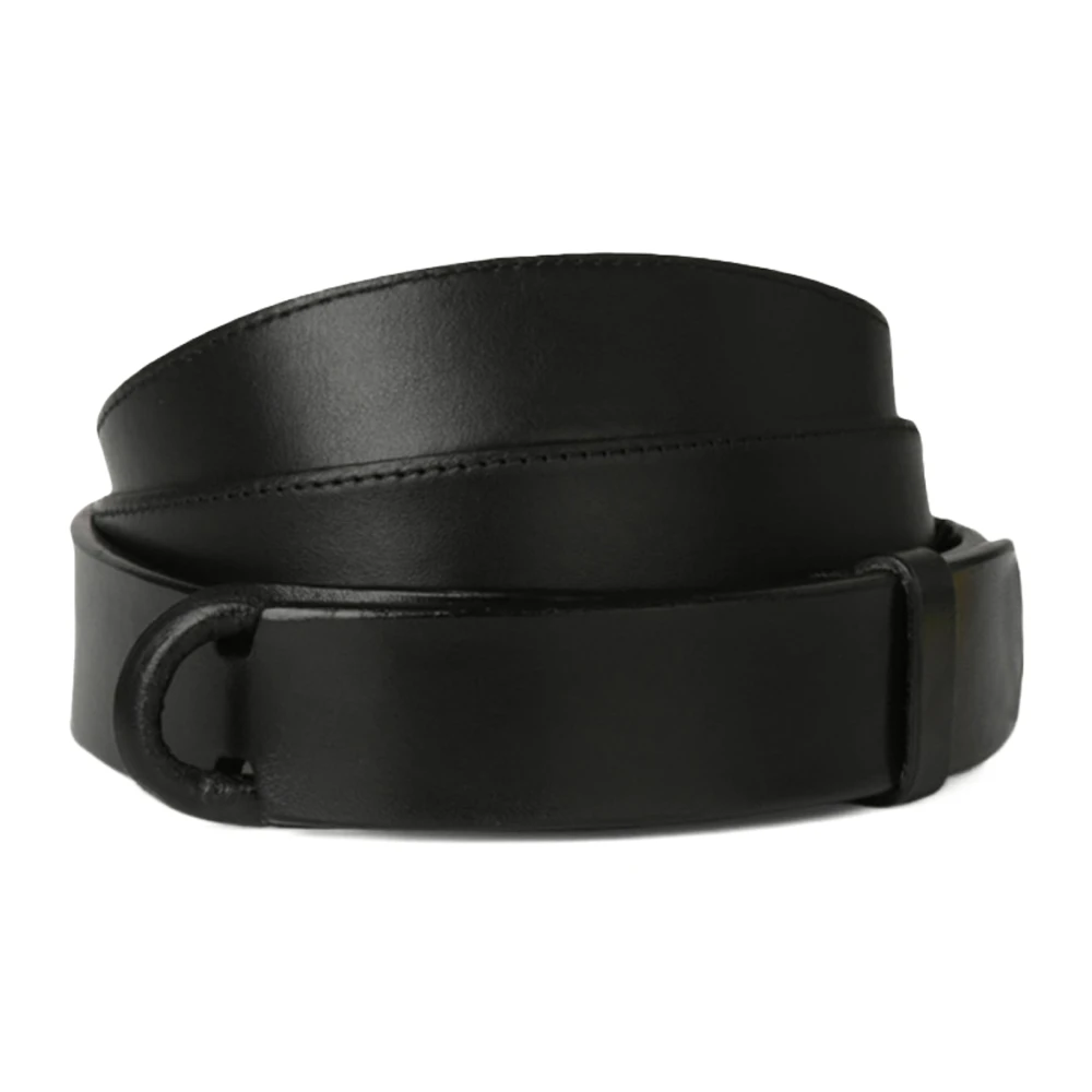 Orciani Unisex Black Belts, One Size, Smooth Leather Belt