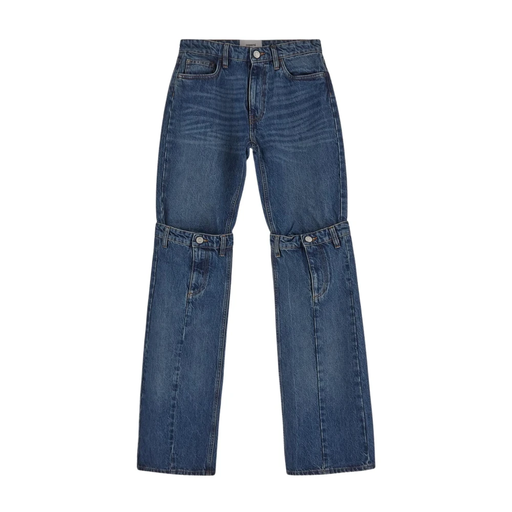 Coperni Stijlvolle Open Knie Katoenen Jeans Blue Dames