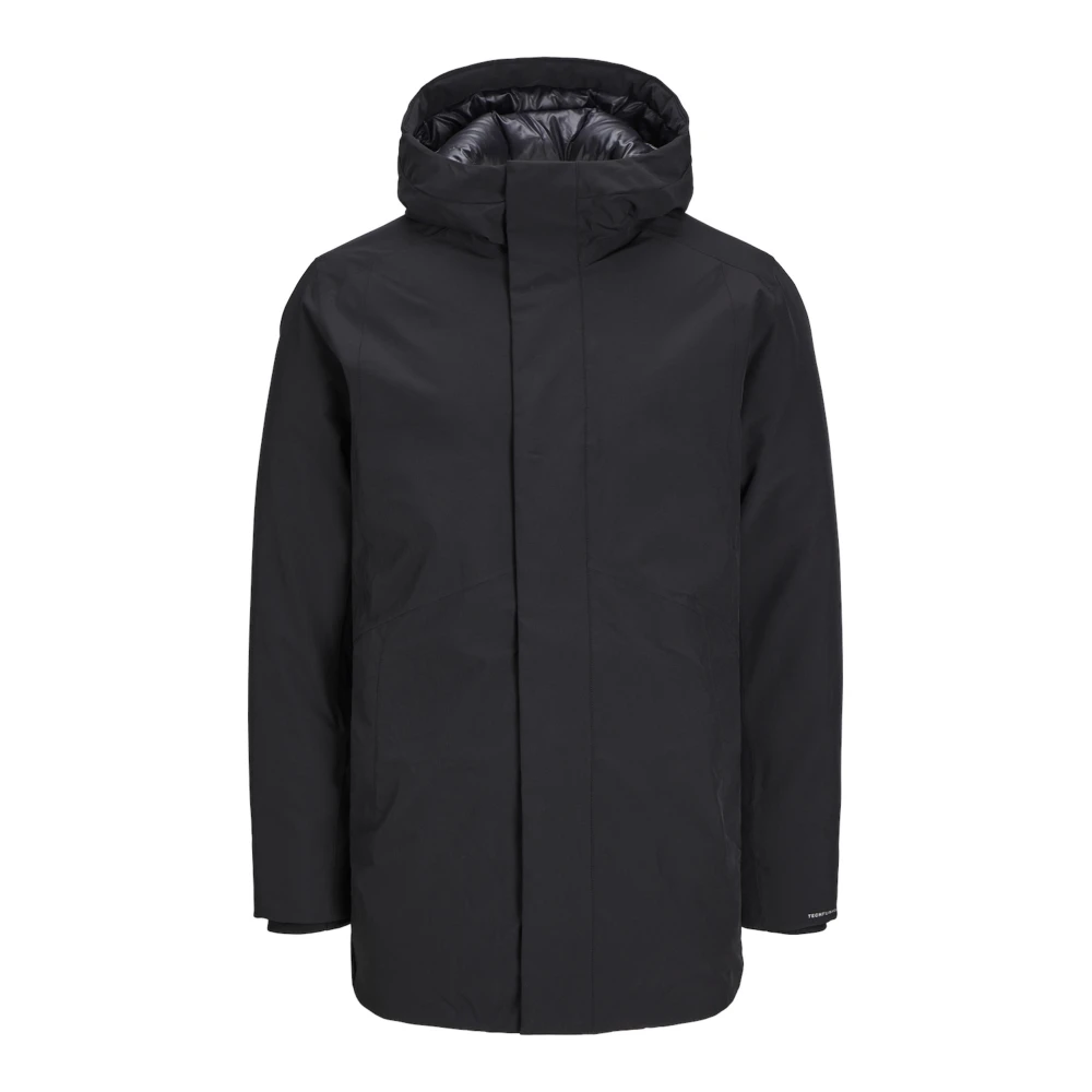 jack & jones Winter Parka Jas met Capuchon Black Heren