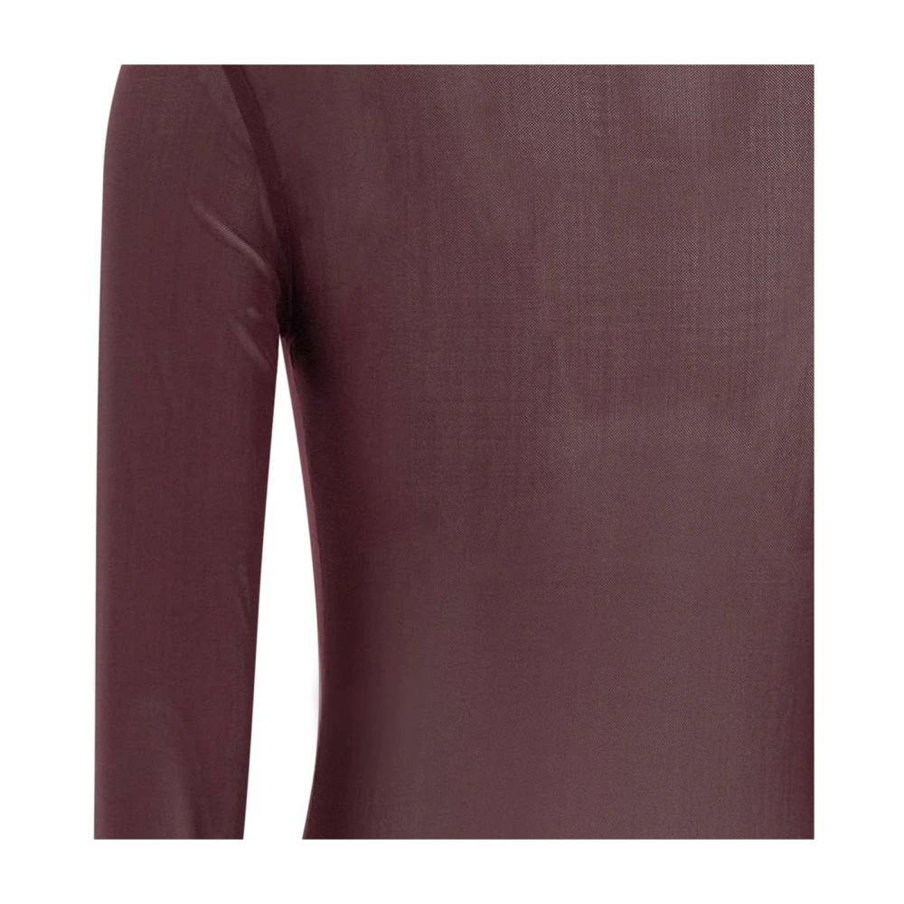 Remain Birger Christensen Bordeaux Lycra Bodysuit met Transparantie Red Dames