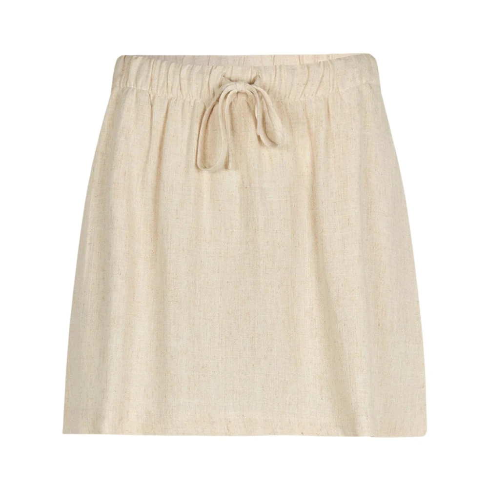 Modström Linnen Blend Tiebands Rok Beige Dames