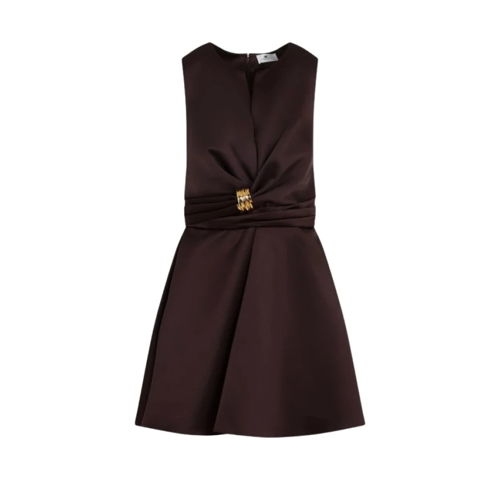 Elisabetta Franchi Women's Brown Duchesse Mini Dress - Short Dresses - M - Dresses