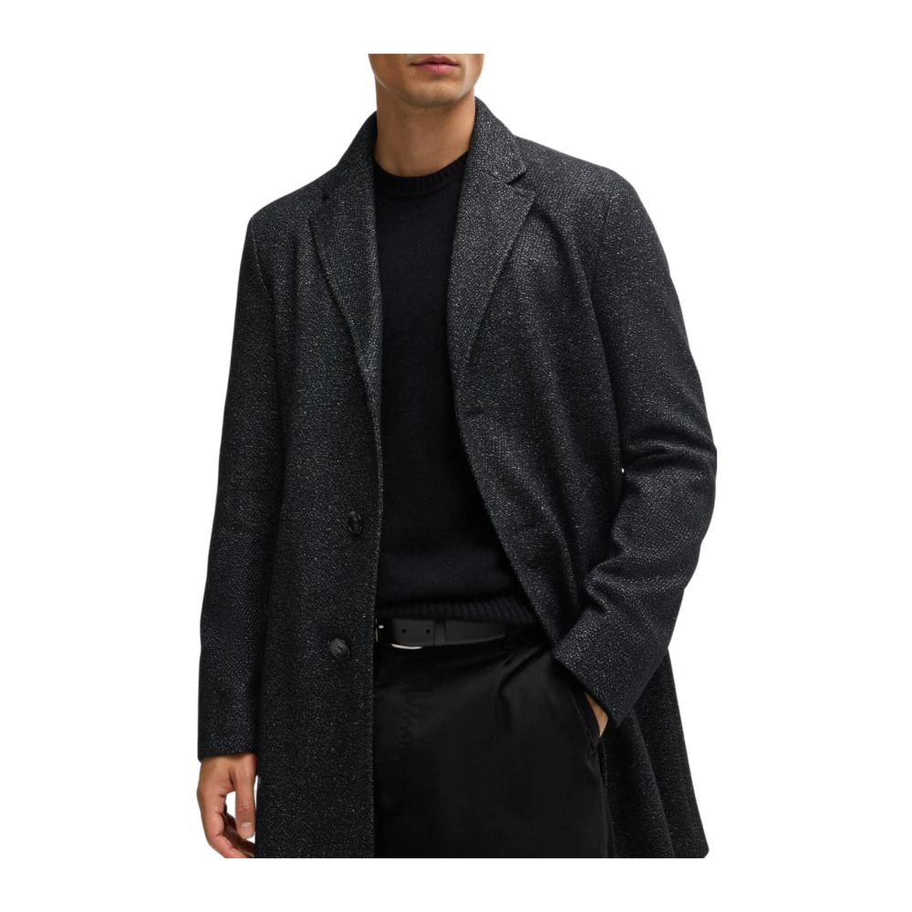 Boss Zwarte Winterjas Hyde Bib Black Heren