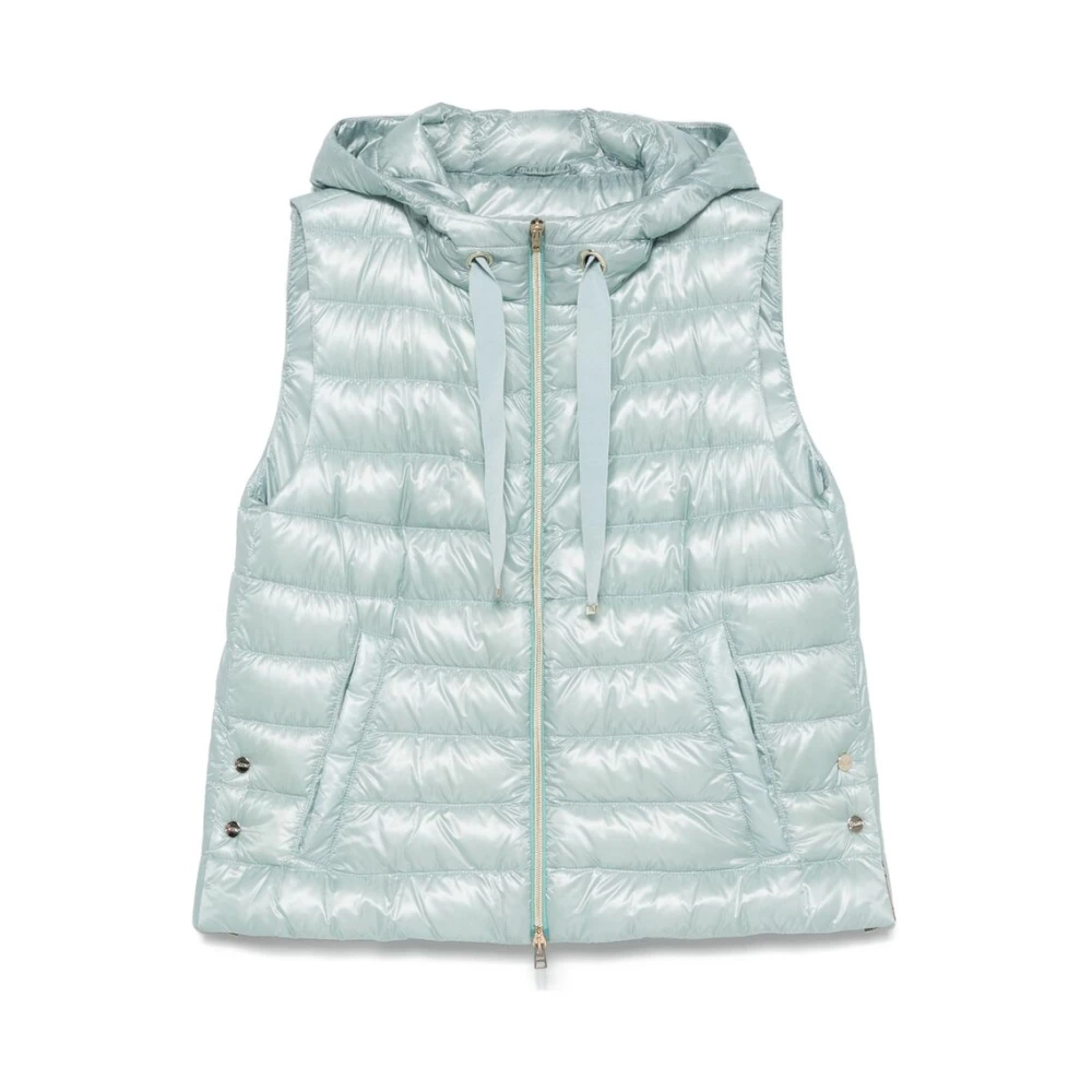 Herno Lichtblauwe Zip Waistcoat met Zijzakken Blue Dames