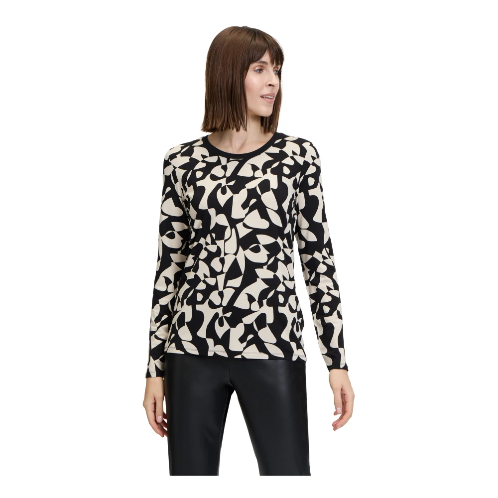 Betty Barclay Grafisch Print Viscose Shirt Black Dames