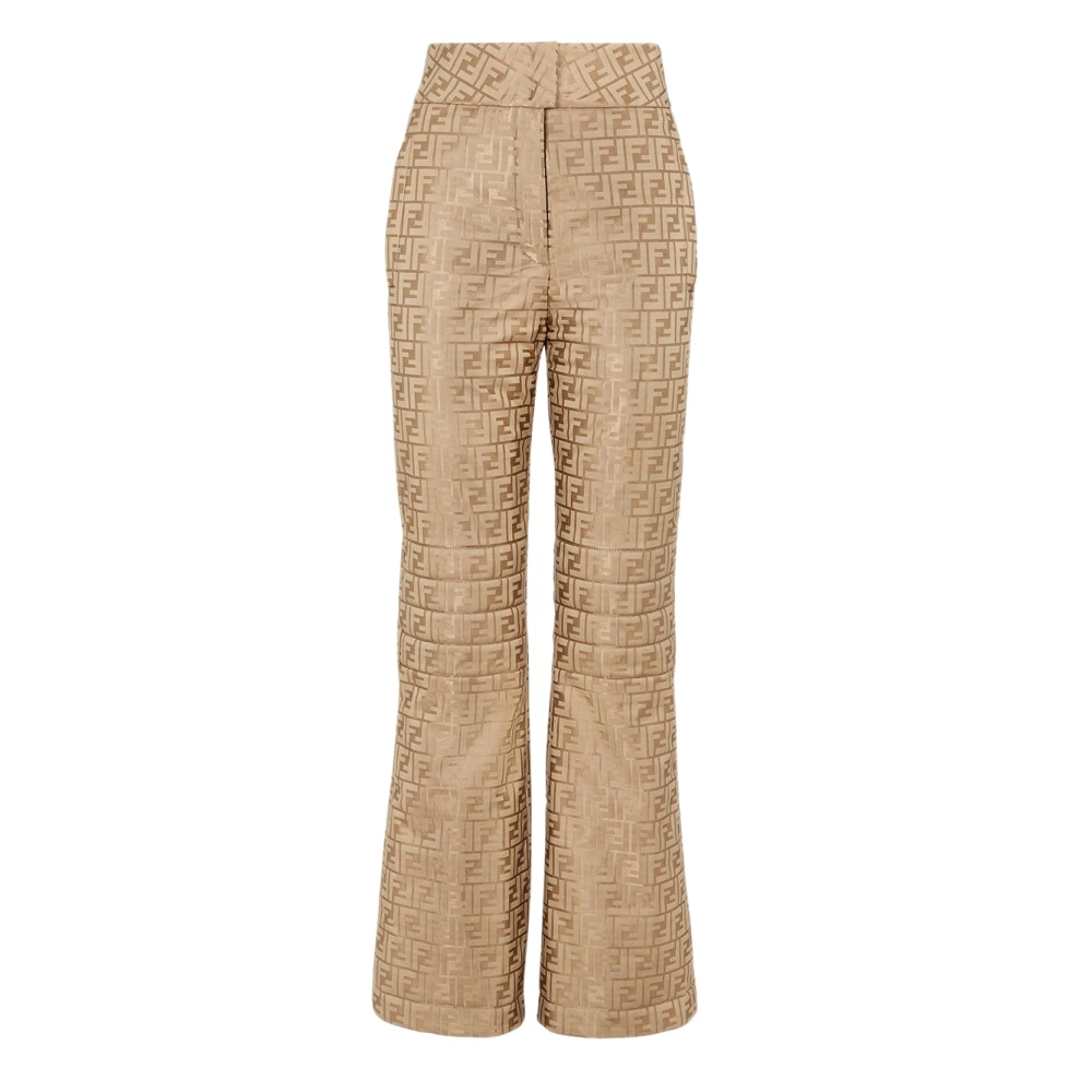 Fendi Beige Jacquard Broek met Quilting Beige Dames