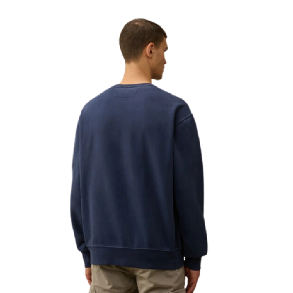 C.P. Company Diagonaal Fleece Sweatshirt Blue Heren