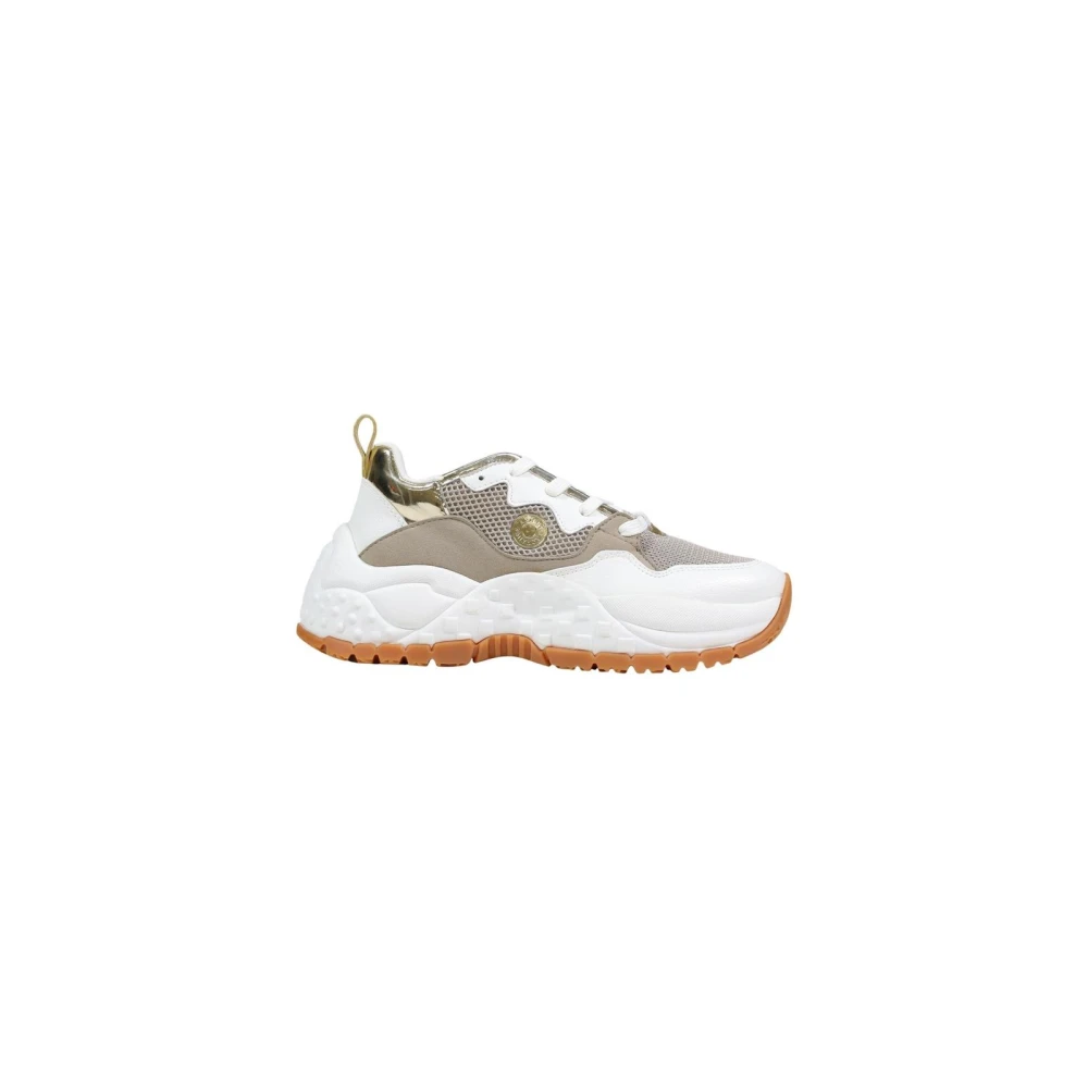 Armani Exchange Women's White Lace-Up Polyurethane Trainers - Sneakers - 6 Uk- Shoes