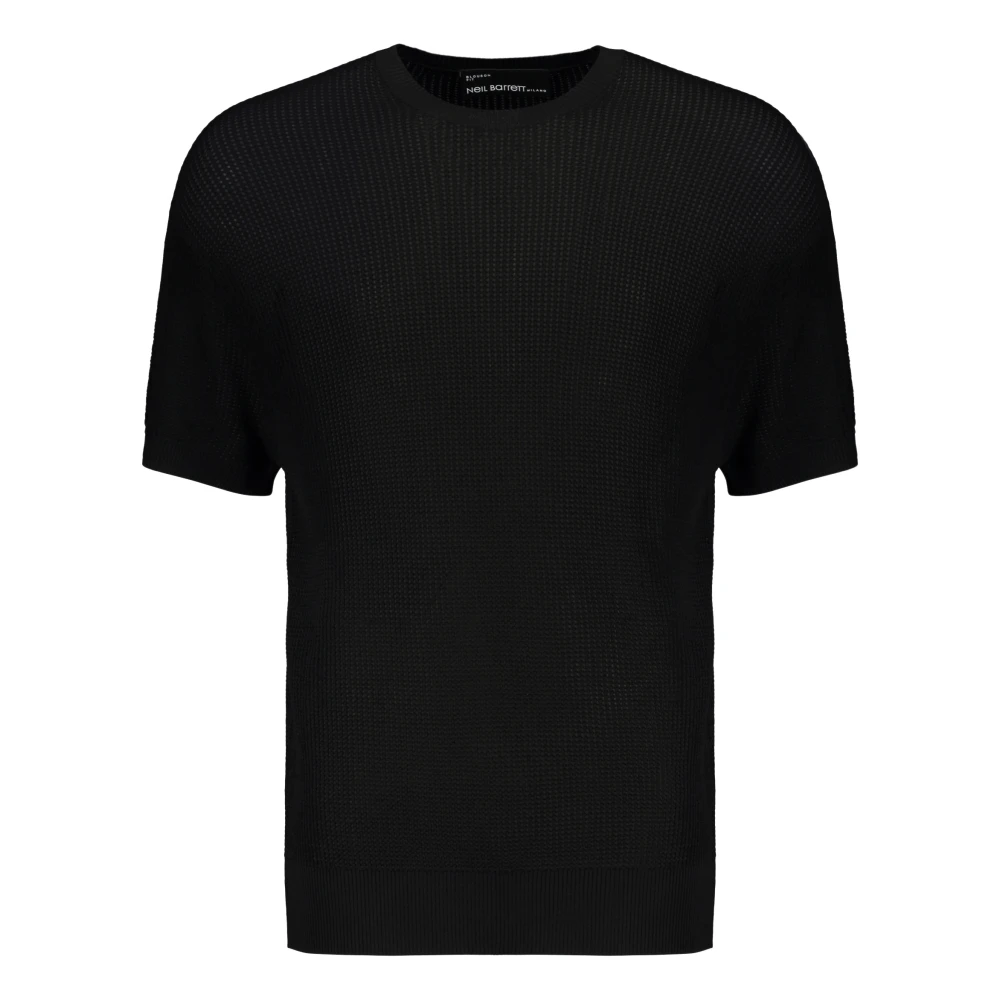 Neil Barrett Geribbelde Gebreide T-shirt Black Heren