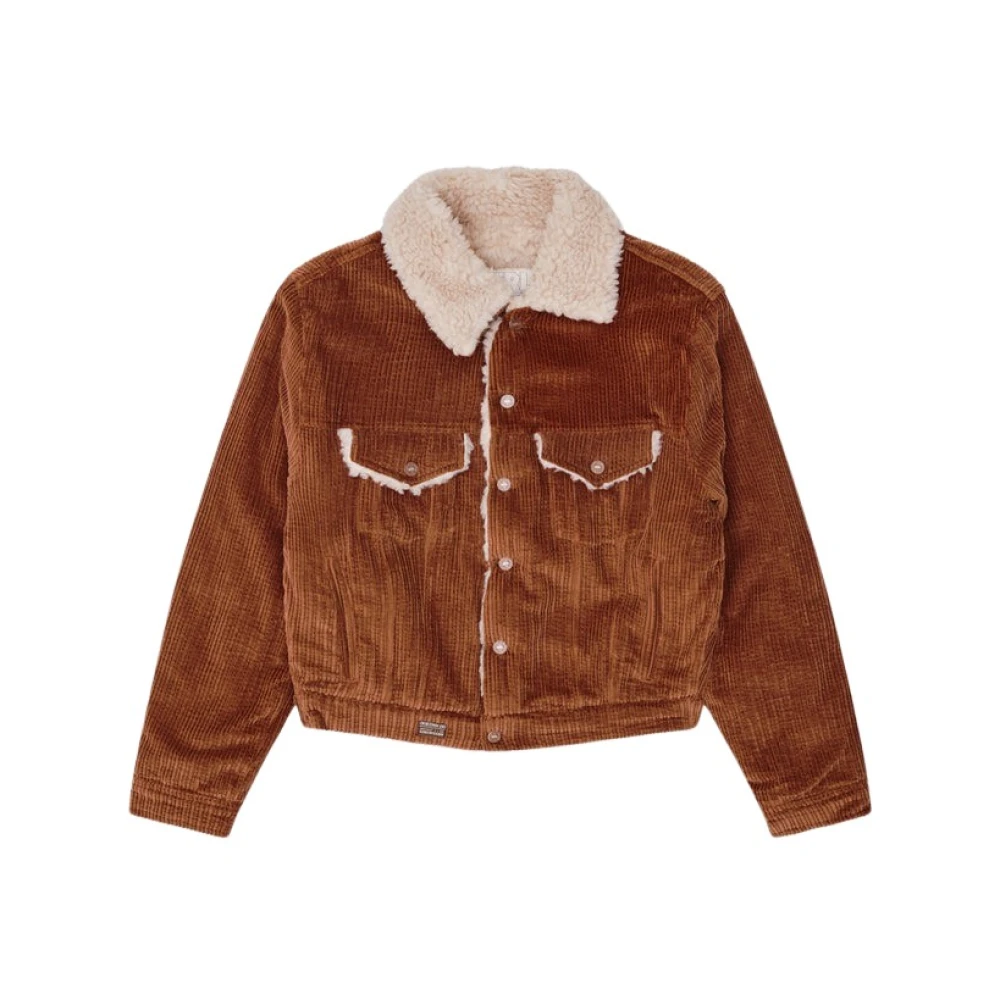 ERL Bruine Shearling Kraag Katoenen Jas Brown Heren