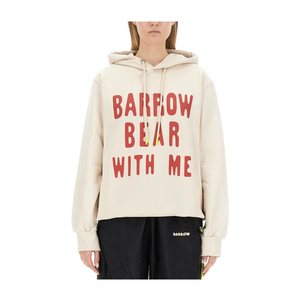 Barrow Logo Sweatshirt Regular Fit 100% Katoen White Dames