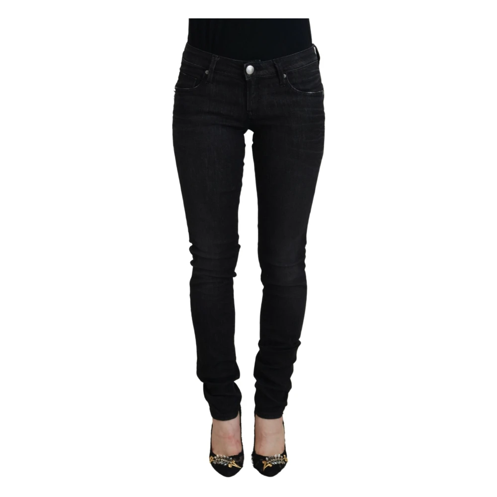 Acht Pantalon En Denim Taille Basse Femme Jeans Noir W27
