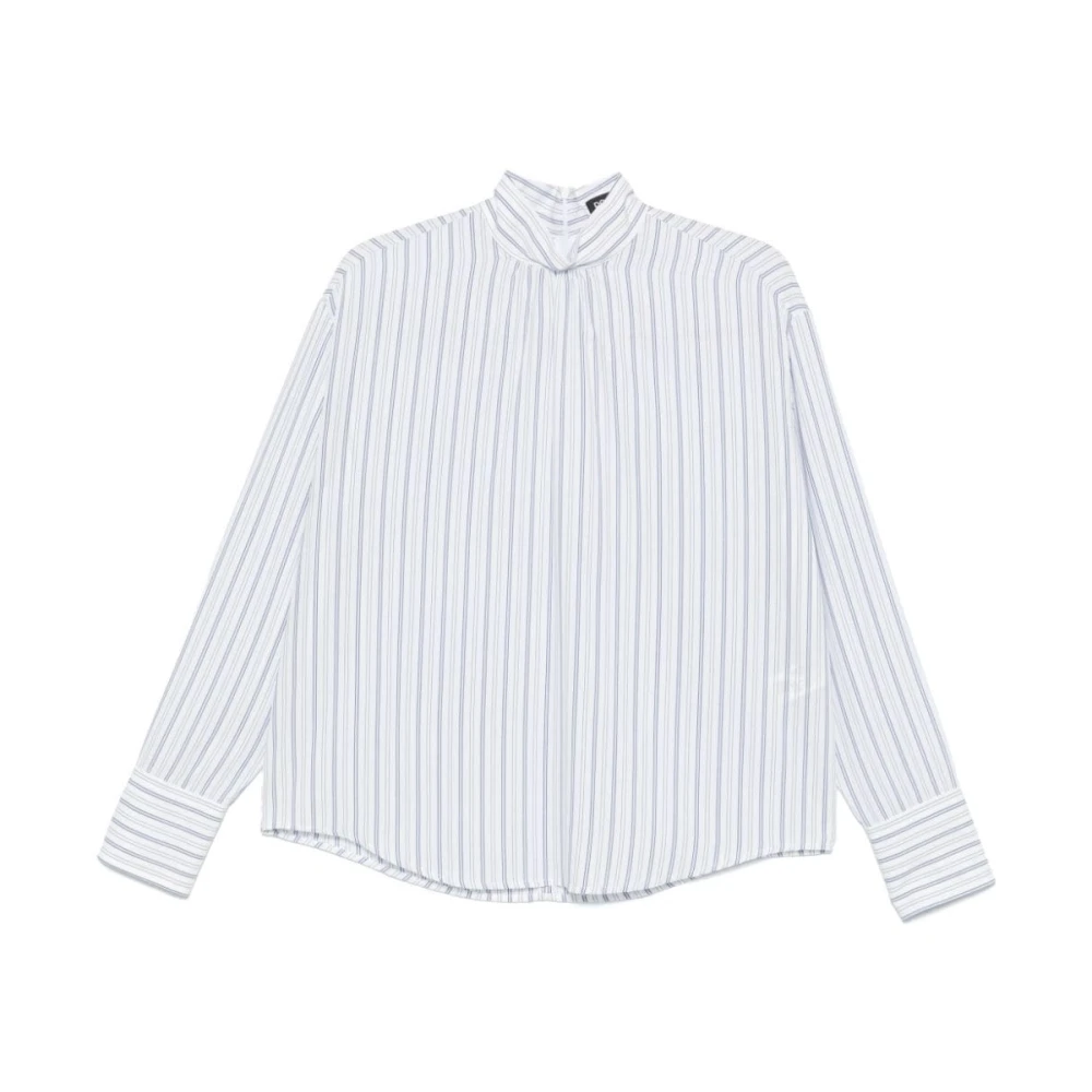 Dondup Gestreepte Lyocell Shirt White Dames