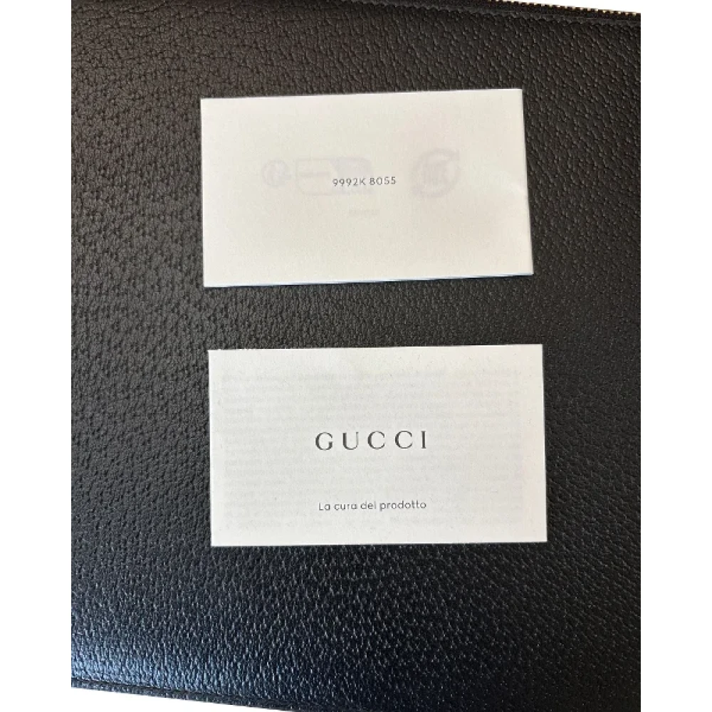 Gucci Vintage Pre-owned Leather clutches Black Dames