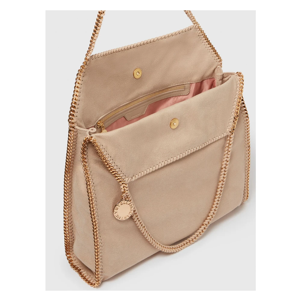 Stella Mccartney Shaggy Eco Tote met Gouden Ketting Beige Dames