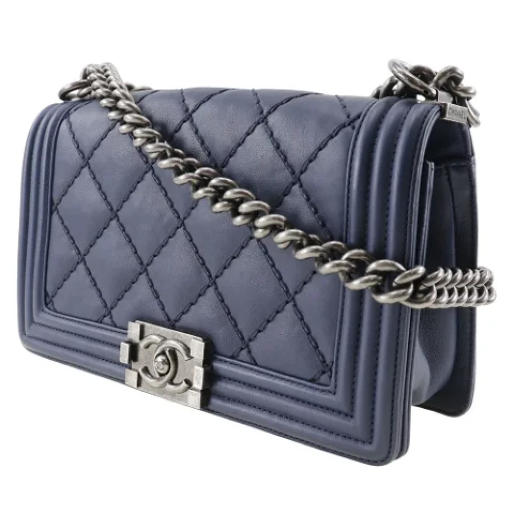 Chanel Vintage Pre-owned Leather shoulder-bags Blue Dames