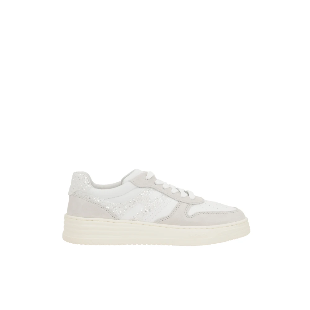 Hogan Vita låga sneakers med glitter White, Dam