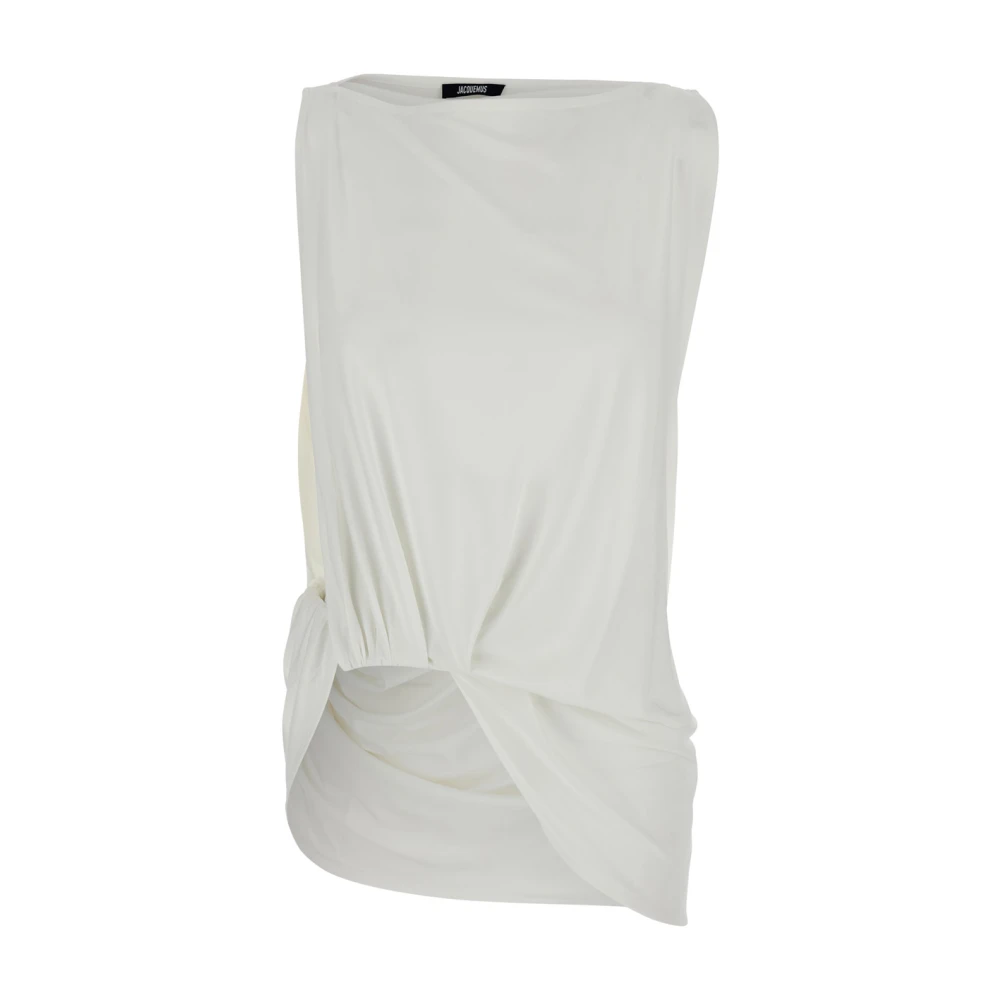 Jacquemus White Le Haut Peplo Top - Female - Sleeveless Tops - M - Tops