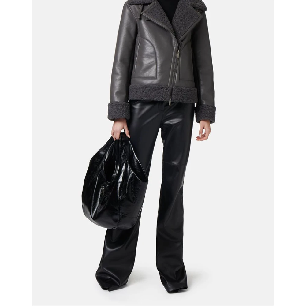 Iceberg Eco-schapenvacht bikerjack Gray Dames